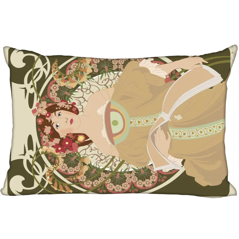 Новая Заказная наволочка Alphonse Mucha прямоугольная Подушка на молнии размер 45х35см
