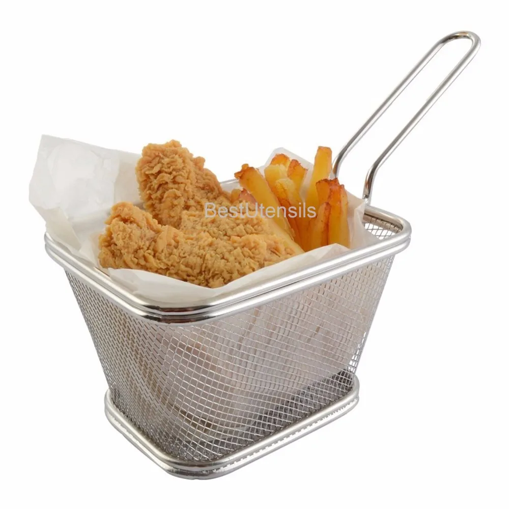 2017 чипы мини корзины для жарки фритюрница из нержавеющей стали корзинный фильтр