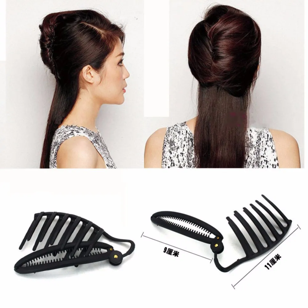 1 шт., черная расческа для волос Updo Bun и набор инструментов для завивки волос, держатель для женщин и девочек, инструменты для укладки волос