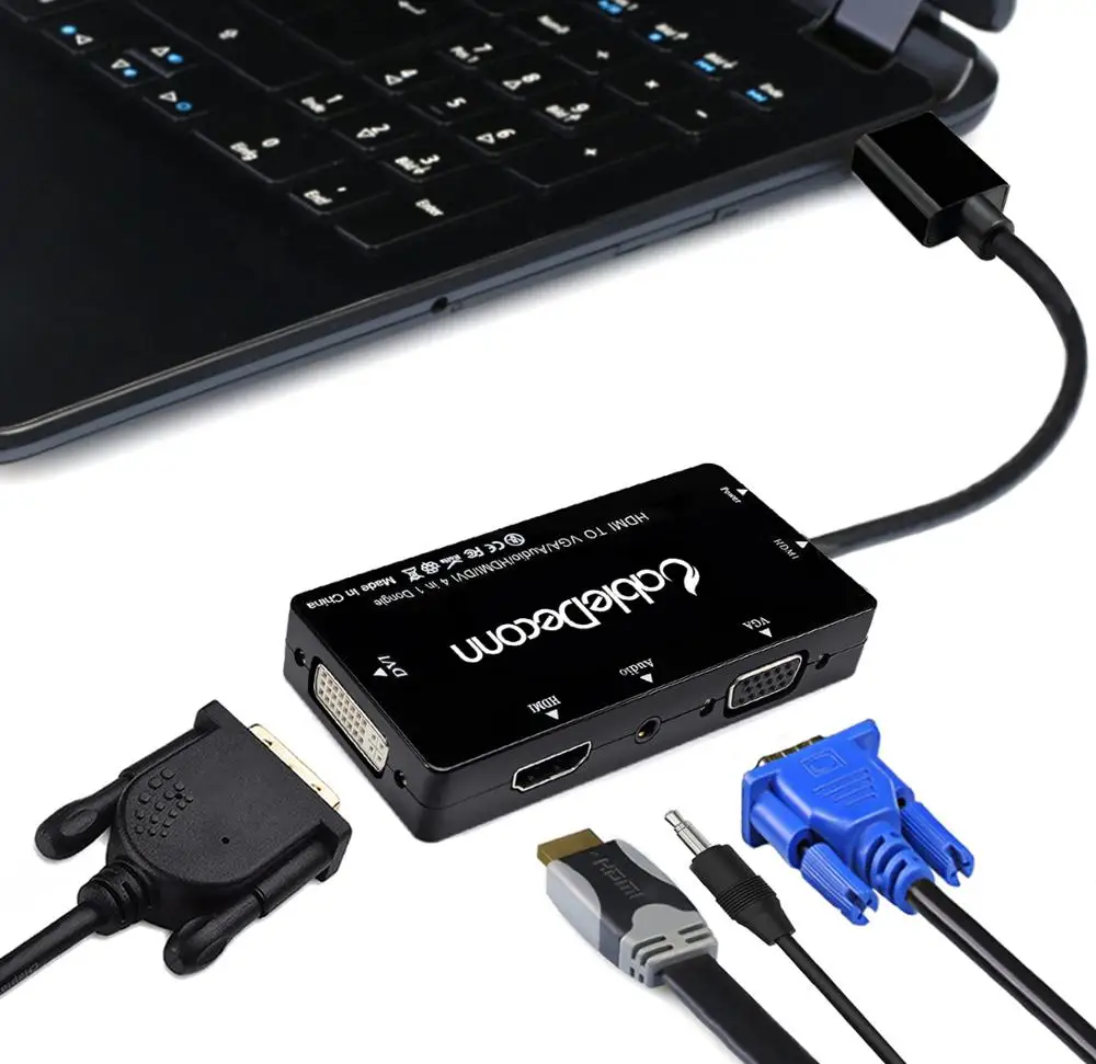 HDMI конвертер в VGA DVI четыре одном поддержка одновременного отображения HDTV линии
