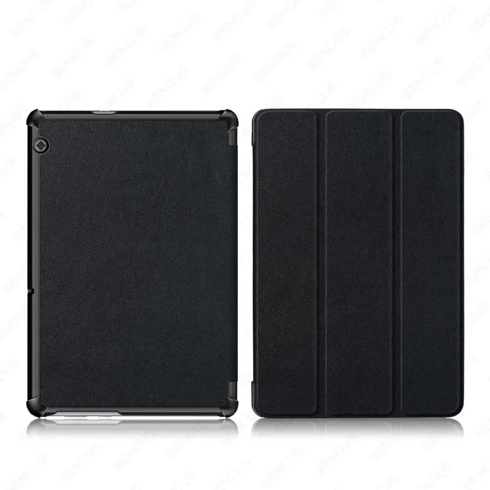 T5-10-KST-Black Ультратонкий чехол из искусственной кожи для huawei MediaPad T5 AGS2-W09/L09/L03/W19 10," чехол-подставка для планшета huawei T5 чехол - Цвет: T5-10-KST-Black