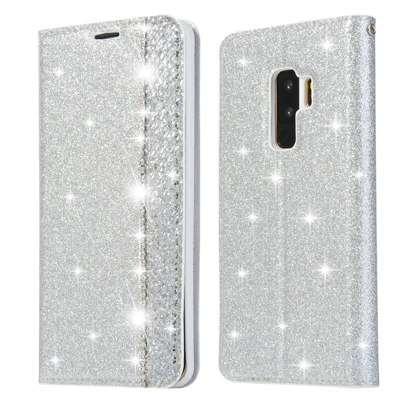 Роскошный кожаный чехол-книжка S10plus чехол для Sumsung Галактики S8 S9 S10 плюс S10E S7edge Note 8 9 Bling держатель для карт Защита для смартфона - Цвет: white