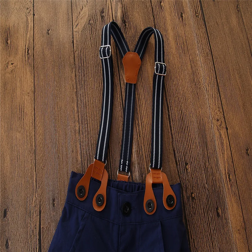 Джентльменские комплекты одежды для маленьких мальчиков модные рубашки с