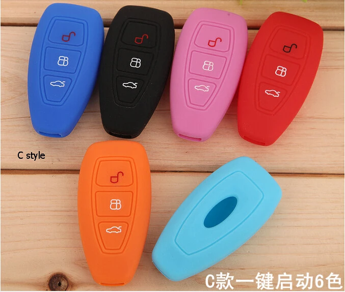 Автомобильный силиконовый чехол с дистанционным управлением для Ford Fiesta Focus Mondeo