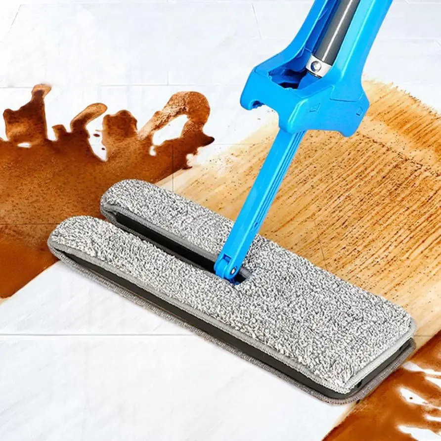 2018 самовсасывающая двухсторонняя плоская Швабра телескопическая удобная ручка