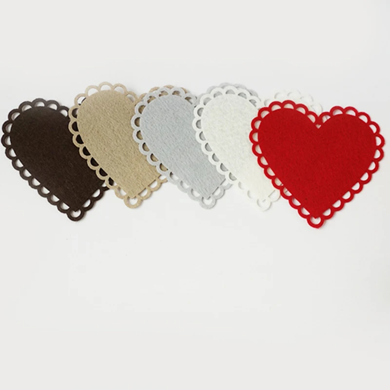 QITAI 50 шт./лот лазерное ремесло мягкие клейкие войлочные наклейки в виде сердца для