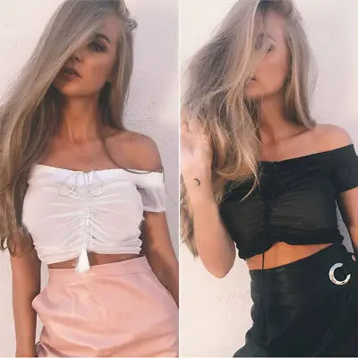 2017 новые модные весенние и летние женские топы с открытыми плечами футболка