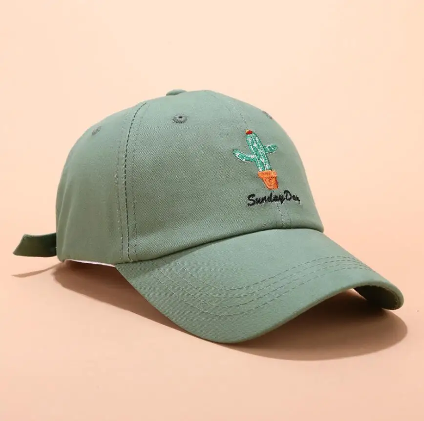 

2019 Cactus Embroidered Baseball Cap for Women Man summer snapback cap dad hat hip hop cap chapeau