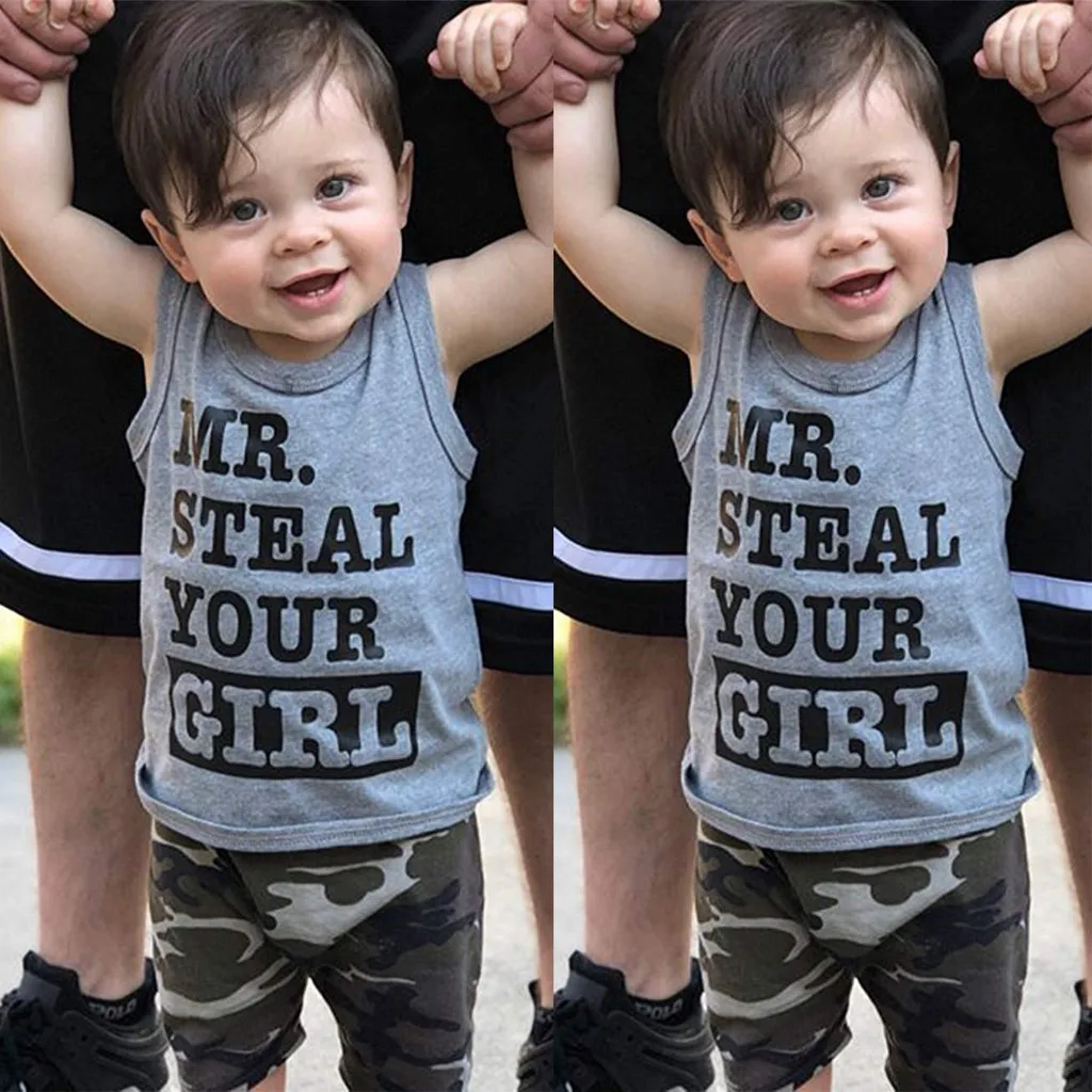 Toddler Baby Boy Clothes Vest shirt Tops+Camouflage Shorts Pants Outfits Set Sets Summer 2019 vetement enfant garcon 3 ans |