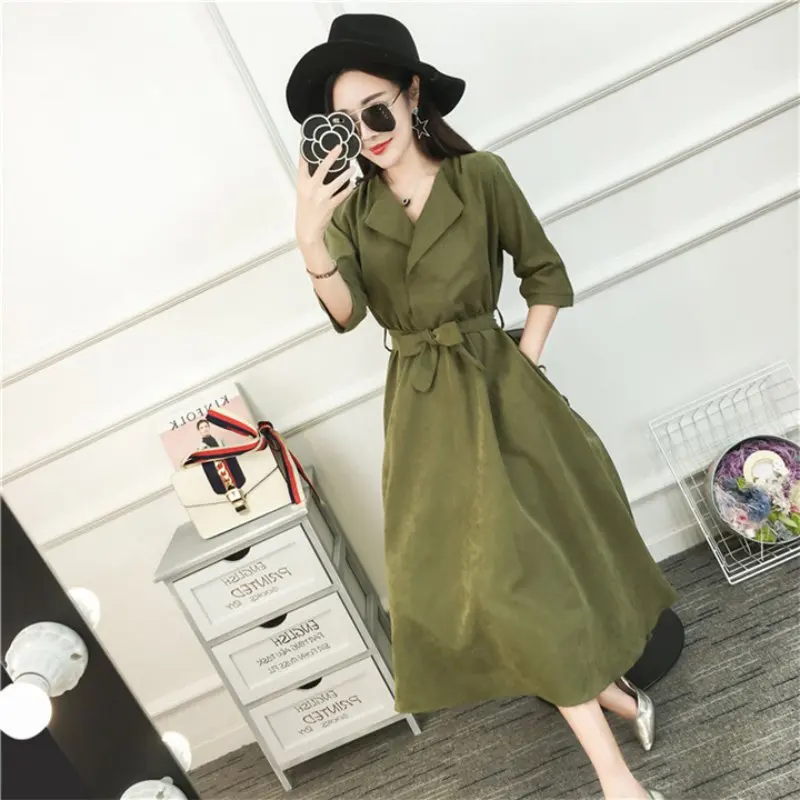 

Women's Dresses High Waist Solid Color Half Sleeve Dresses Korean Fashion Dress