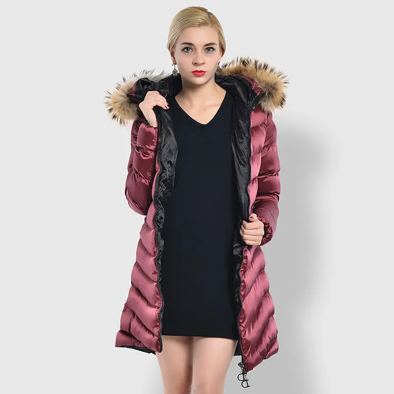 

GACVGA 2019 Slim Long Parka Women Winter Coats Cotton Casual Fur Hooded Plus Size Jackets Warm Winter Parkas Female Overcoat