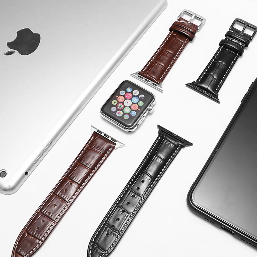 Ремешок из натуральной кожи для Apple Watch 6 5 4 3 2 1 38 40 44 42 мм браслет iwatch cinturino