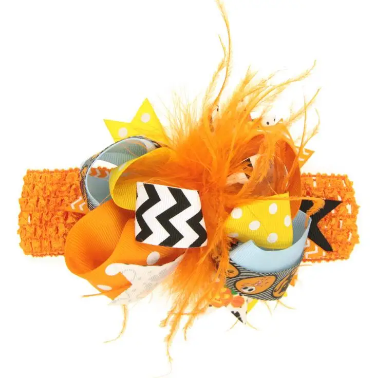 

20pcs Free shipping Halloween Classy Candy Corn Marabou Bow