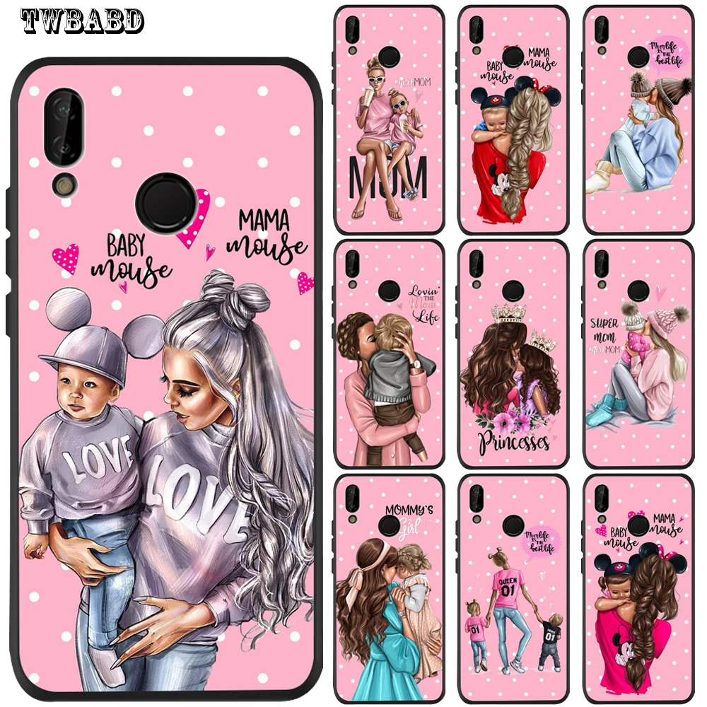 Модный Роскошный чехол для телефона с надписью Super Mom Dad Girl Boy Baby Huawei Honor 10 Lite 9 8 8x 8c