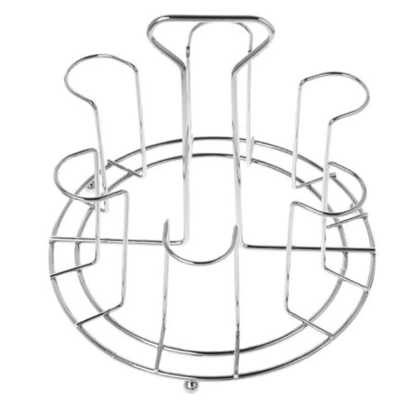 Стоковая полка для чашек металлические серебряные держатели деревьев 6 кофейные