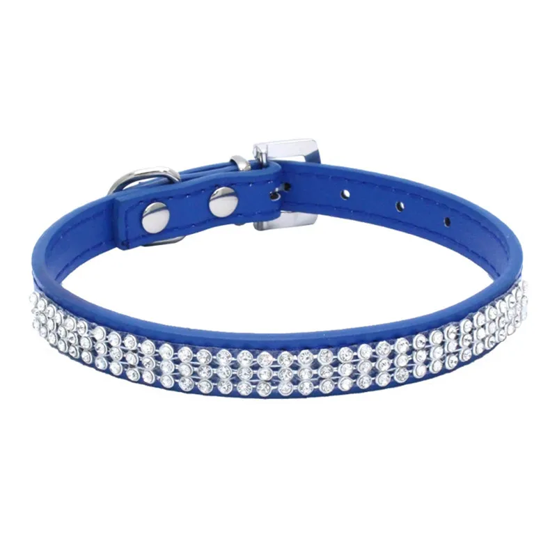Животное Ошейник 2017 Горячая Шику ИСКУССТВЕННАЯ Кожа Кристалл Алмаза Щенок