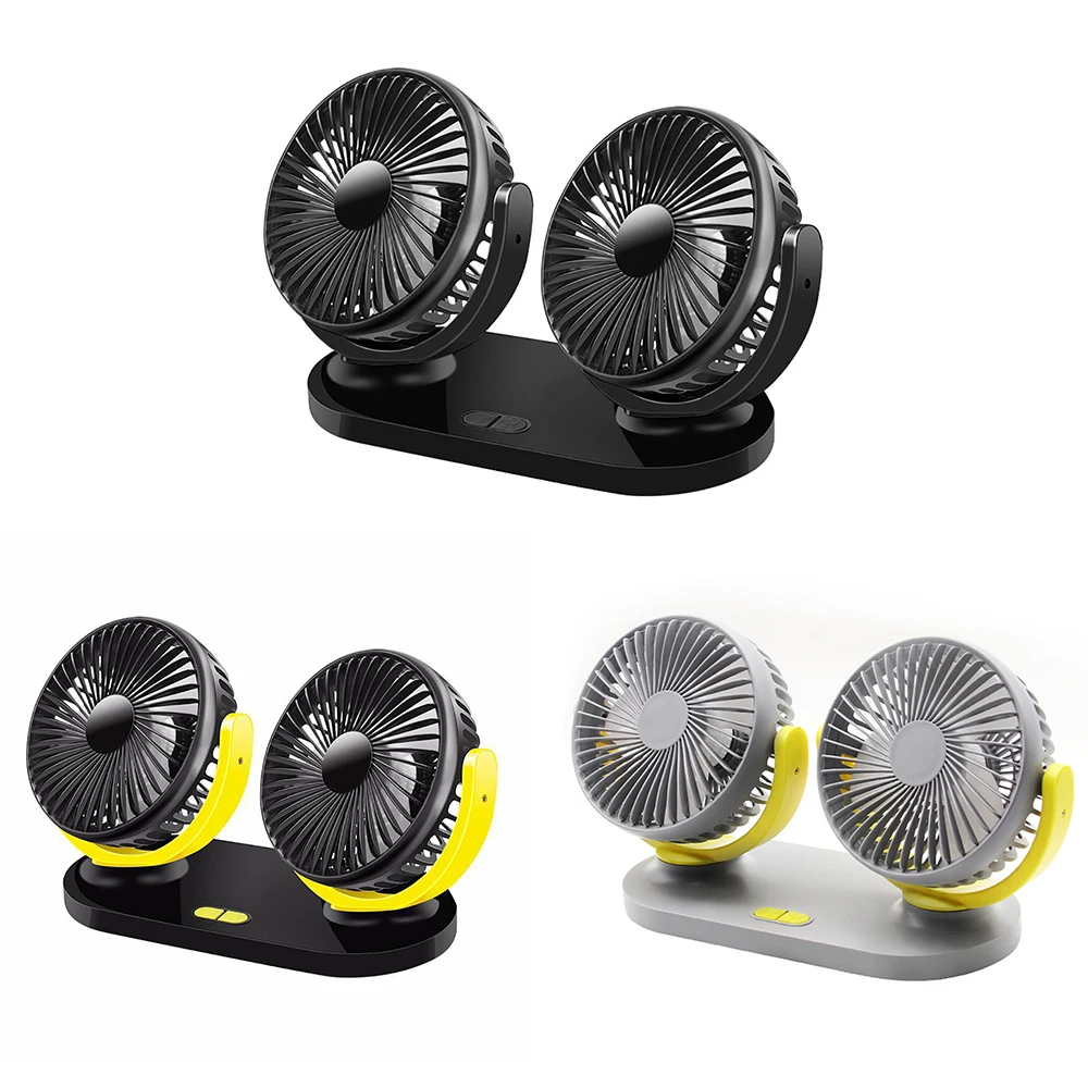 Vehicle Fan 12V 24V Small Electric for General Motor and Dual Head Shaking USB Large Freight Vehicles SUV Trucks | Автомобили и