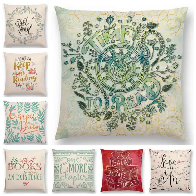 Наслаждайтесь жизнью для чтения книг диван Подушка Чехол доброго времени