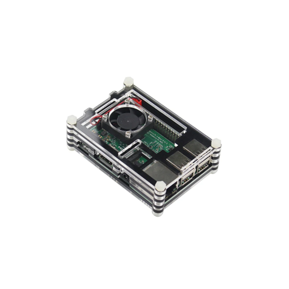 Красивый Красочный чехол Raspberry Pi 9 слоев акриловый с охлаждающим вентилятором для