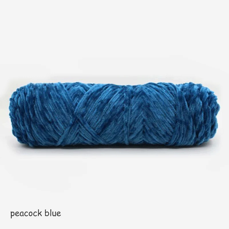 peacock blue Бархатная пряжа линия Пальто DIY свитер мягкая Белковая кашемировая вязальная Пряжа Хлопок Детская Пряжа крючком Детская шерсть пряжа шелк шерсть - Цвет: peacock blue