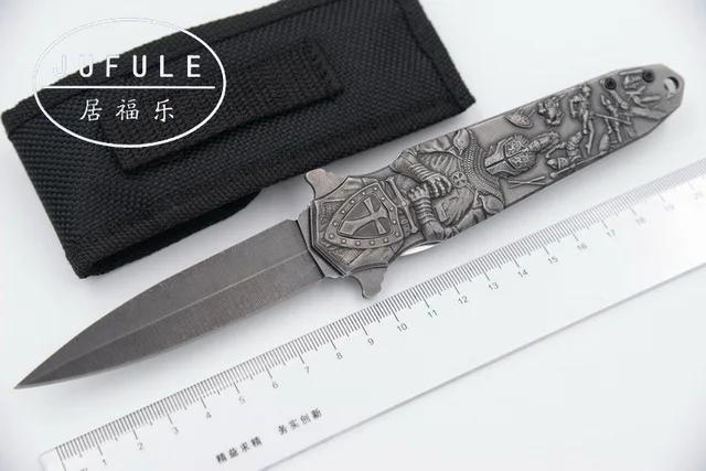 Складной походный охотничий нож JUFULE из углеродистой стали карманный инструмент