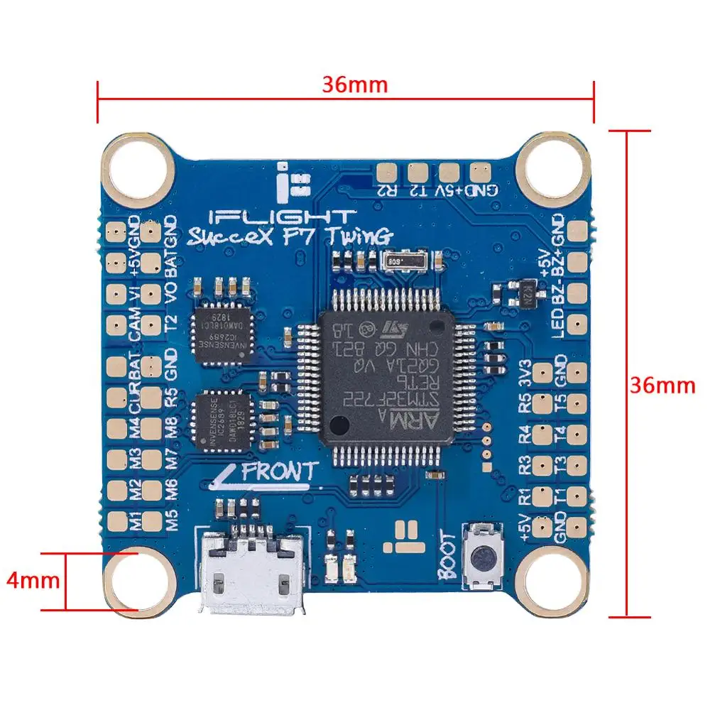 Контроллер полета iFlight 36*36 мм sucex F7 TwinG V2.1 STM32F405R6T6 (Dual ICM20689) Встроенный OSD 5 V/3A BEC для