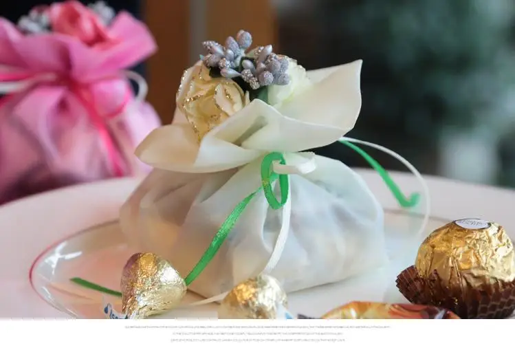 Подарочные сумки конфетного цвета в итальянском стиле мешочек из пряжи с