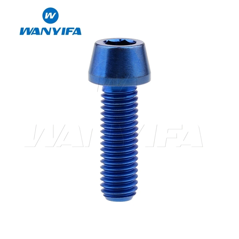 M8x25 Blue Wanyifa M8x15 20 25 30 35, 40 45 50 70mm конические головки винт с титановым болтом для велосипедного тормоза велосипедный крепеж - Цвет: M8x25 Blue