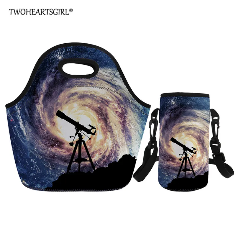Twoheartsgirl Портативный изолированные сумка Galaxy с принтами детский Ланчбокс комплект сохраняющая тепло для еды на пикник сумка для Для женщин детская коробка для завтраков - Цвет: L2765Z20-Z18
