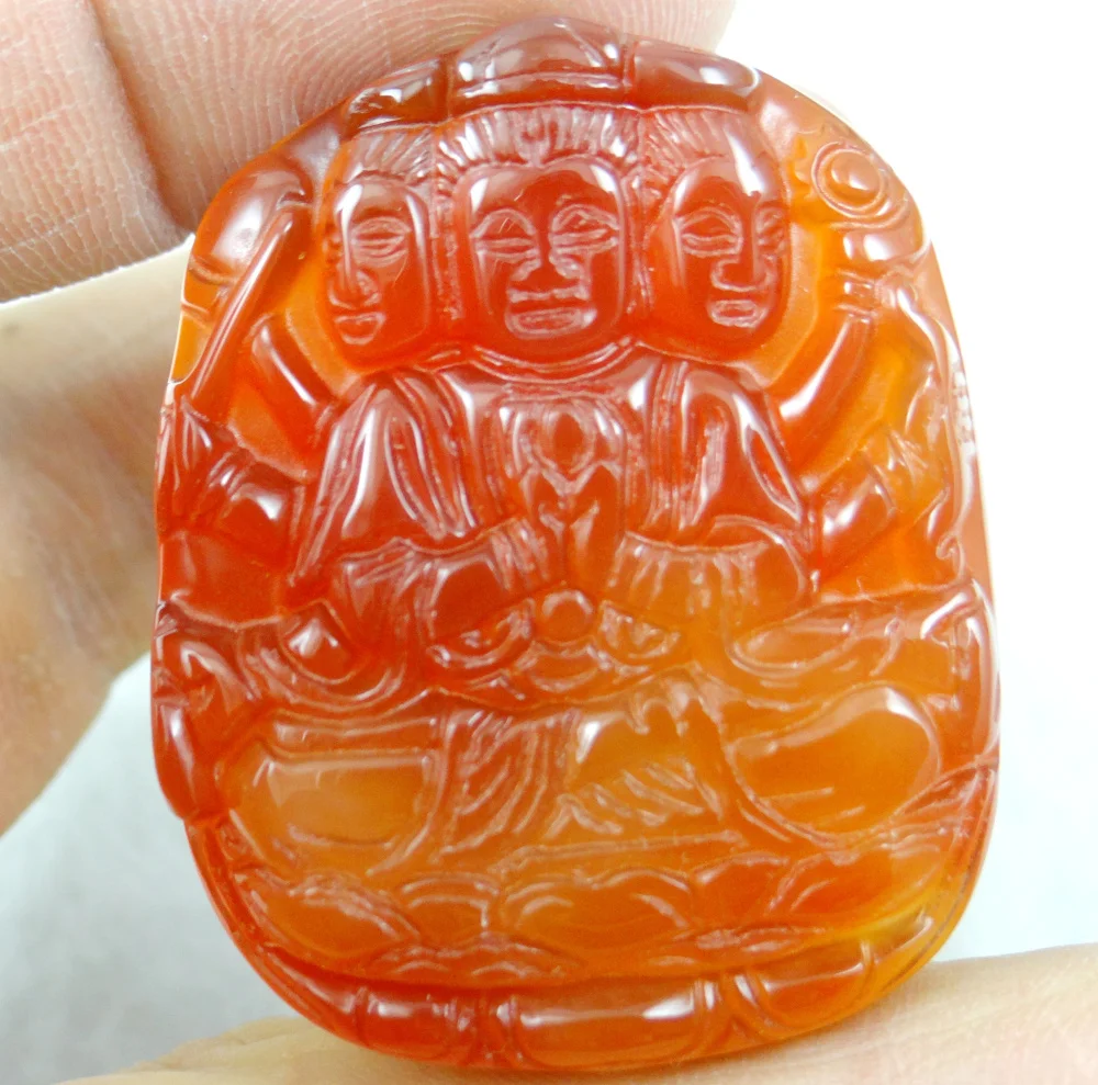 

Fashion Unique red Marine chalcedony stone hand-carved Buddha pendant Gems beads jewelry Making 3Pcs/lot free shipping