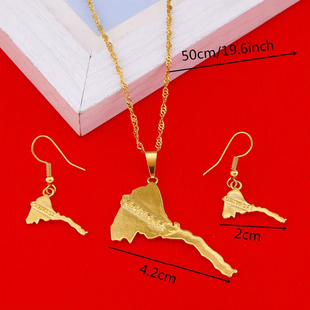 Комплект женских ожерелий с подвеской в виде карты Эритреи ювелирные украшения