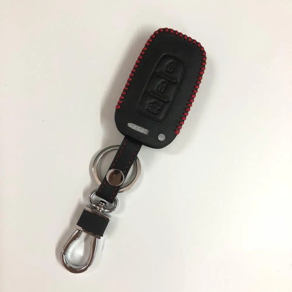 B red thread Кожаный чехол для ключей автомобиля для Kia Picanto Sportage R Rio K2 K3 K5 K4 Cerato Soul Forte SORENTO Carens Ceed Mohave OPTIMA CADENZA KX3 - Название цвета: B red thread
