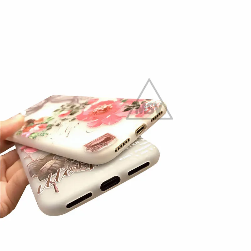 3D Flower Emboss Case For iPhone 7 6 6s 8 Plus for Patterned Soft Silicone TPU Cover X XS MAX XR |