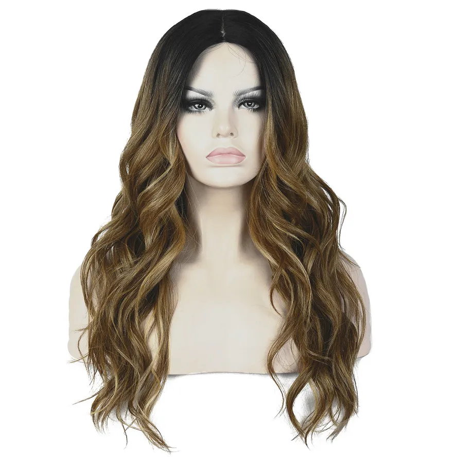 StrongBeauty женский Омбре парик с длинными кудрявыми волосами коричневый темным