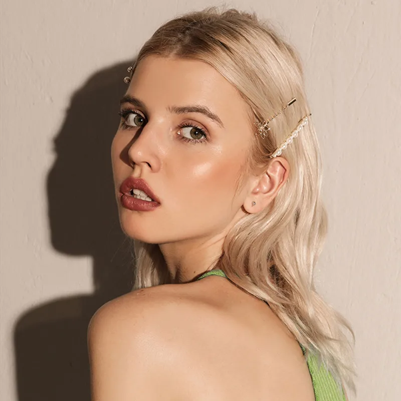 Лидер продаж корейский жемчужный зажим для волос романтический Набор шпилек