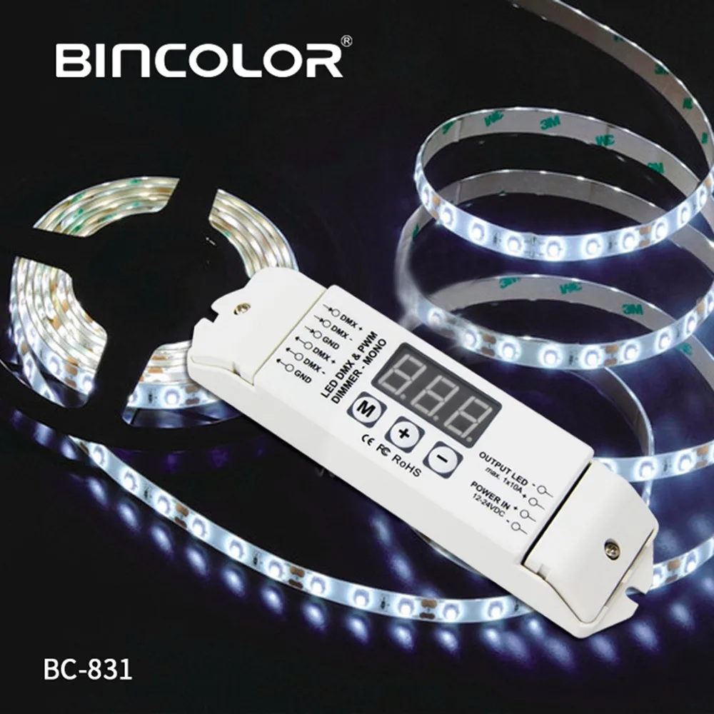 DMX512/1990 декодер постоянного напряжения Выходной 10 А * 1 канал PWM DMX Одноцветный