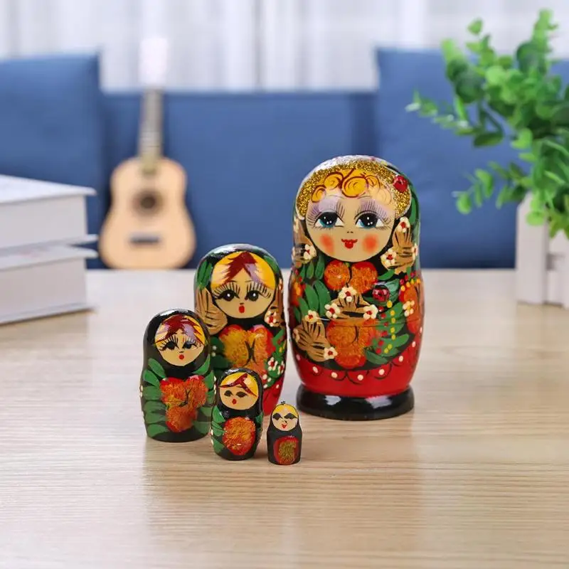 Креативная деревянная кукла-матрешка для девочек ручная роспись клубника цветок