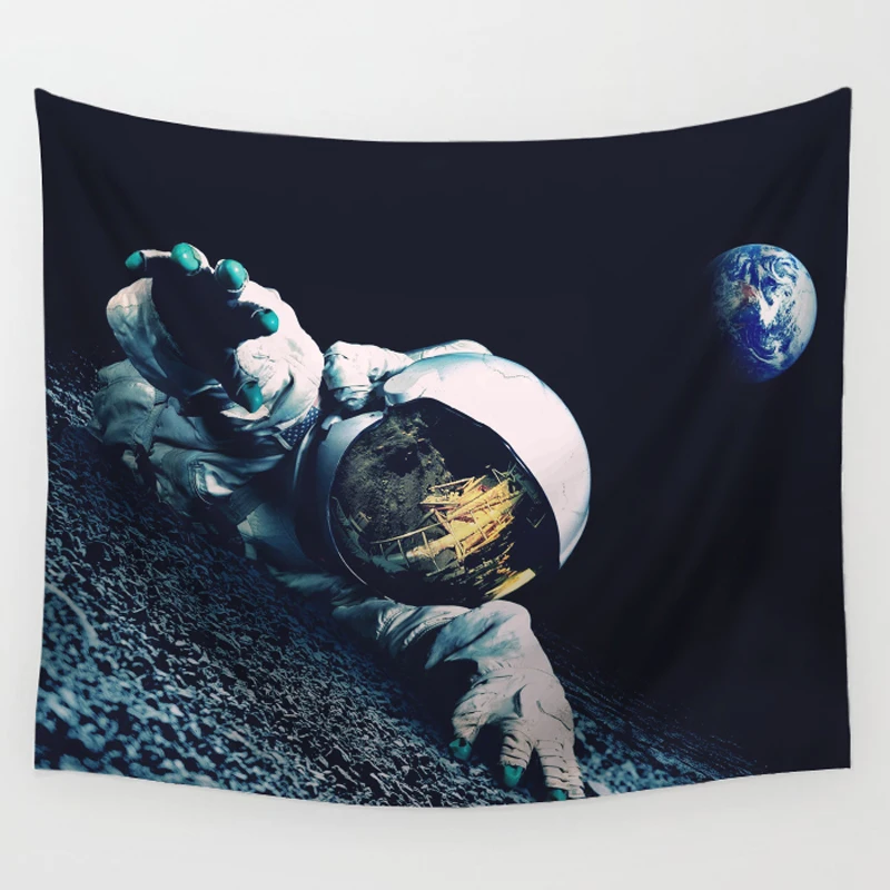 Футуристический гобелен с городским пейзажем настенный | Дом и сад