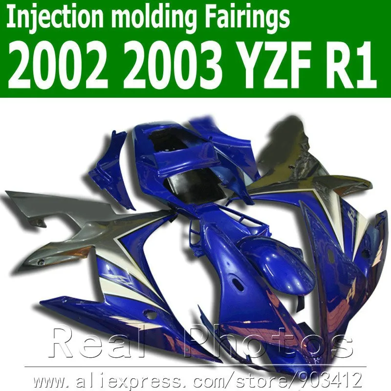 100% литье под давлением Обтекатели для YAMAHA R1 2002 2003 YZF Пластиковый обтекатель