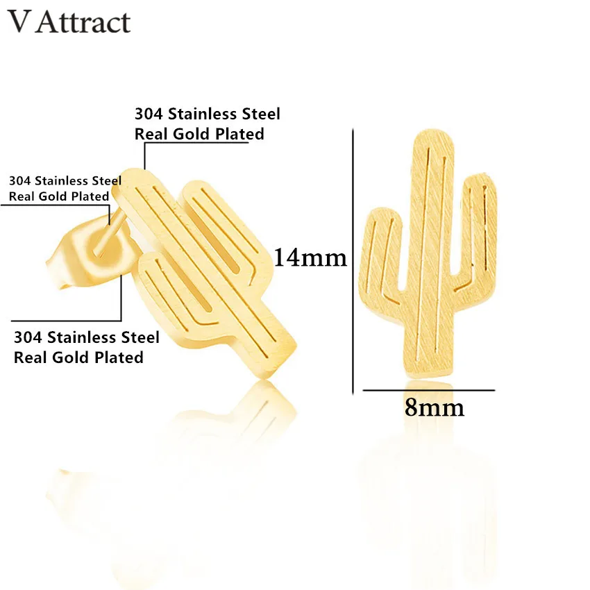 V притягивающие минималистичные Brincos Bijoux Femme из нержавеющей стали Saguaro