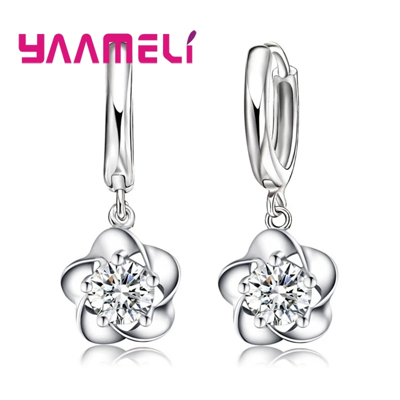 Женские серьги из серебра 925 пробы с фианитами|earrings princess|earrings catearring bag |