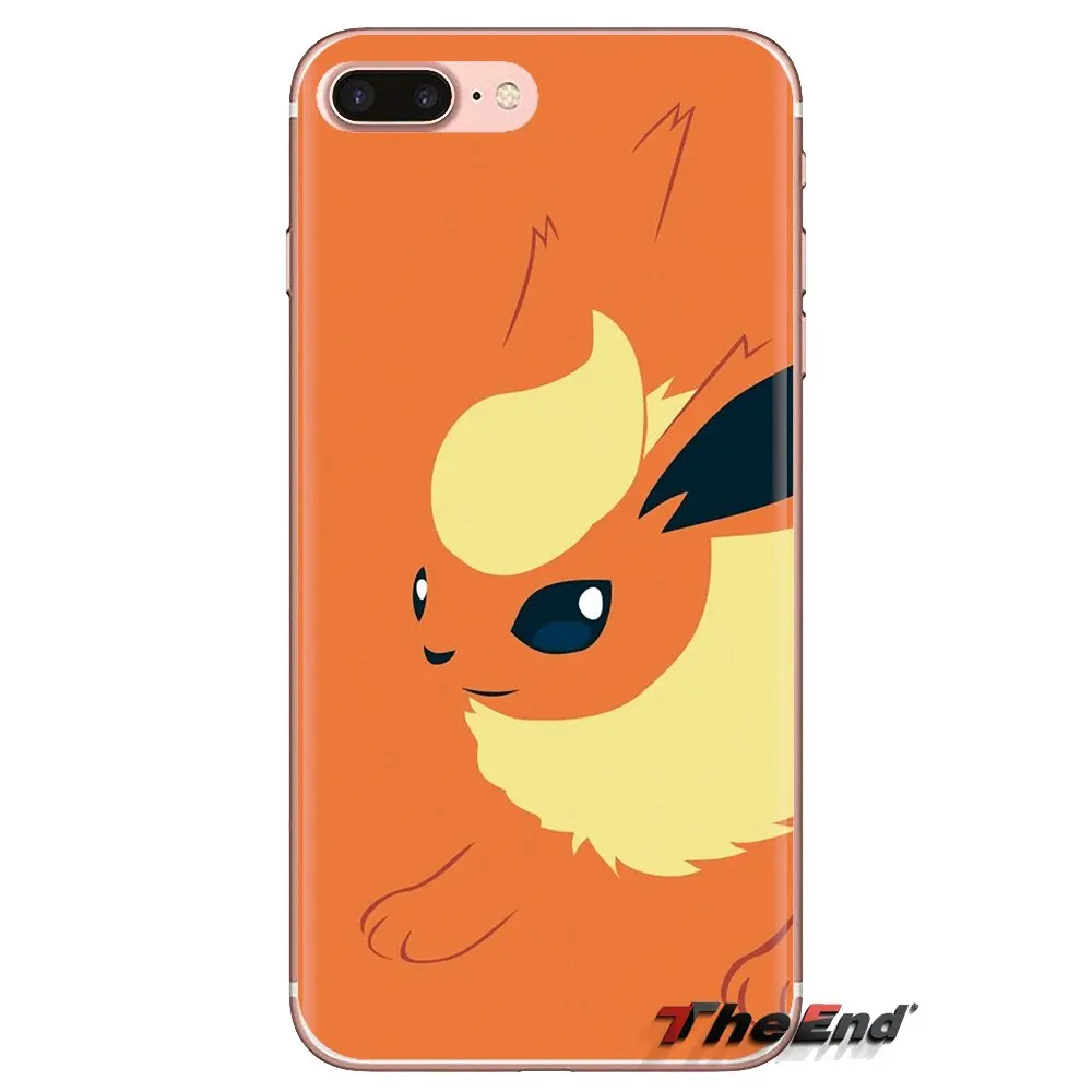 Transparent TPU Shell Case cute cartoon anime Pokemon Flareon For Samsung Galaxy A3 A5 A7 A9 A8 Star A6 Plus 2018 2015 2016 2017 |