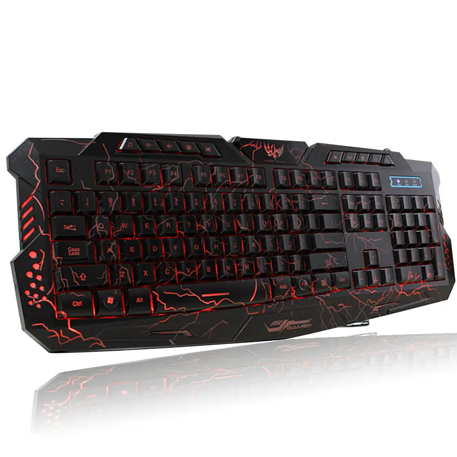 FastDisk Английский Русский игровой full клавиатуры USB проводной Подсветка LED
