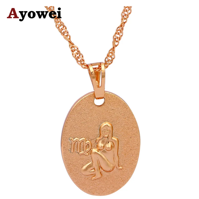 Statement Necklaces &amp Pendants Virgo Design 12 Constellation gold tone Health Nickel Lead free Fashion Jewelry LN545A | Украшения и