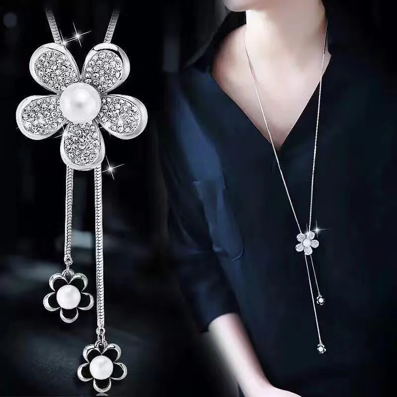 Style 6 RAVIMOUR колье из искусственного жемчуга, ожерелье s для женщин, серебряная цепочка, длинное ожерелье, подвеска, ювелирные изделия, аксессуары, Трендовое колье - Окраска металла: Style 6