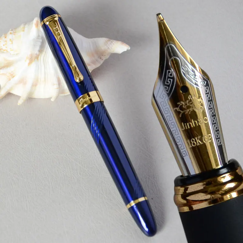 JINHAO X450 фиолетовый и золотой 0,7 мм перо с широким основанием авторучка черный синий красный розовый фиолетовый 22 цвета на выбор - Цвет: Pen as picture show