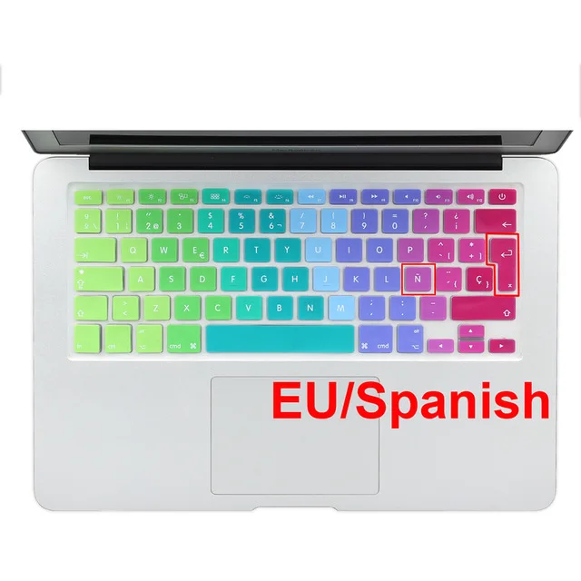 Цветная силиконовая защитная пленка с испанской надписью для Apple Mac MacBook Pro 13 15 17 Air