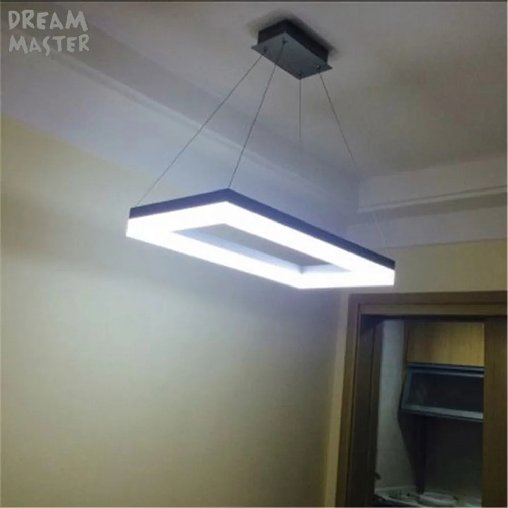 Современный прямоугольный светодиодный подвесной светильник из акрила