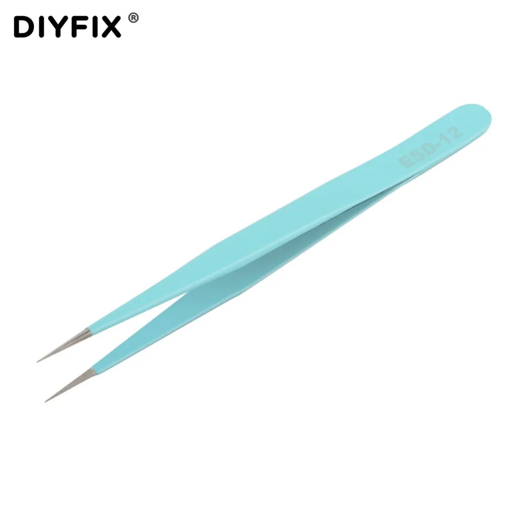 DIYFIX Пинцет для наращивания ресниц из нержавеющей стали антистатические щипцы