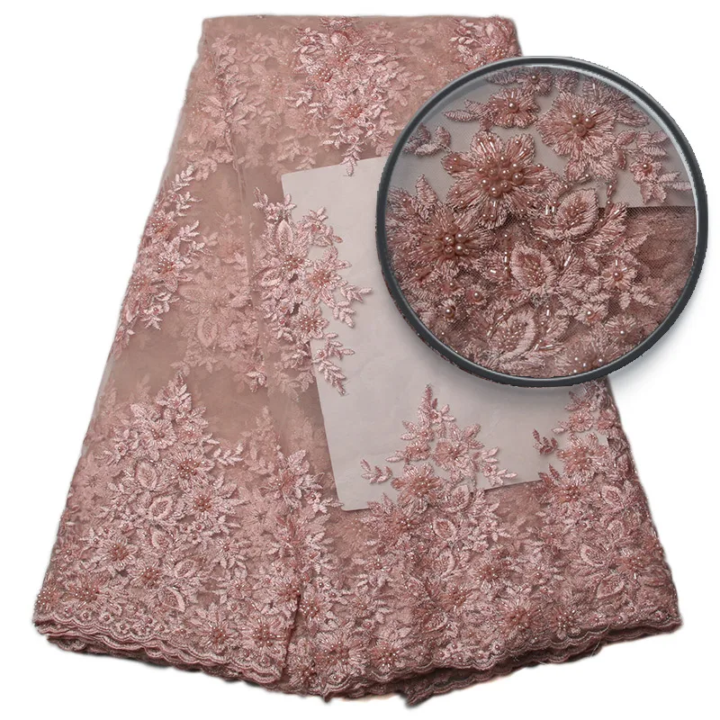 New Arrive African Lace Fabric High Quality Frenh with beads Nigerian Wedding Dress French GD831B-4 | Дом и сад
